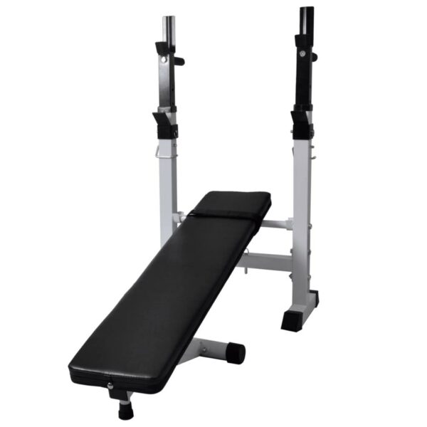 vidaXL Workout Bench with Weight Rack, Barbell and Dumbbell Set198.4 lb - Image 5