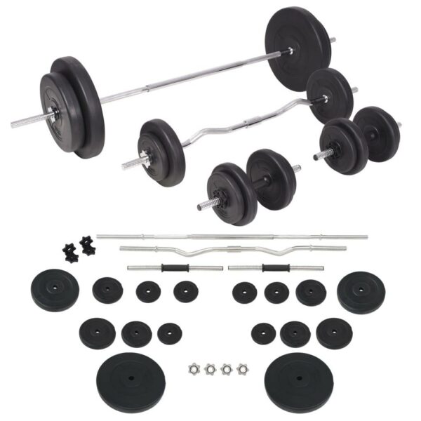 vidaXL Workout Bench with Weight Rack, Barbell and Dumbbell Set198.4 lb - Image 6