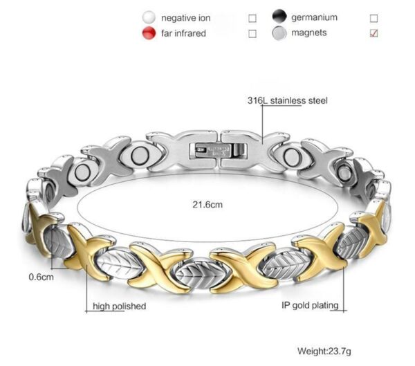 Leaf Gold Best Magnetic Health Bracelet for Women - Image 2