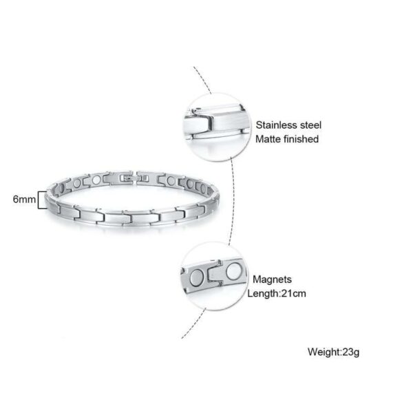 Womens Magnetic Bracelet Silver - Image 2