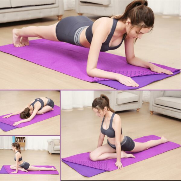 Premium Absorption Hot Yoga Mat Towel with Slip-Resistant Grip Dots - Image 3